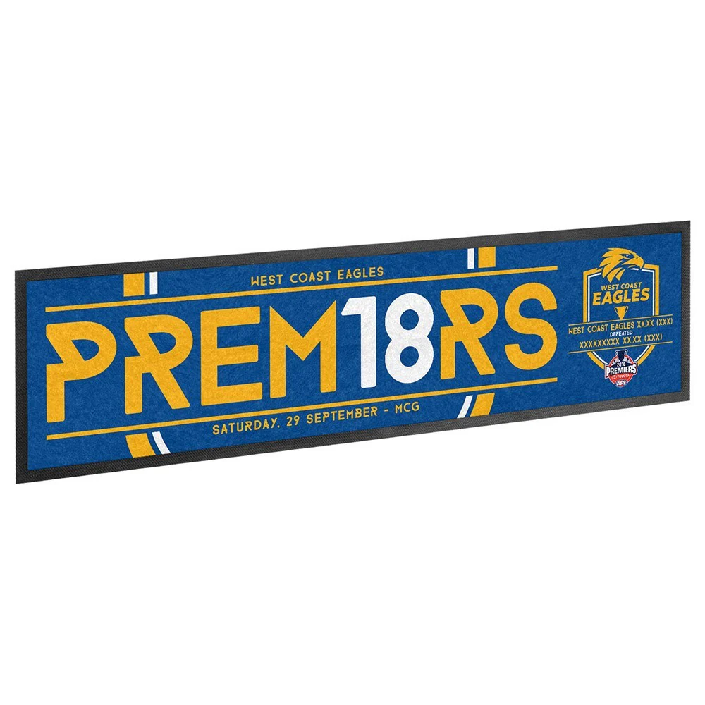 AFL 2018 Premiers Bar Runner - West Coast Eagles - Bar Mat