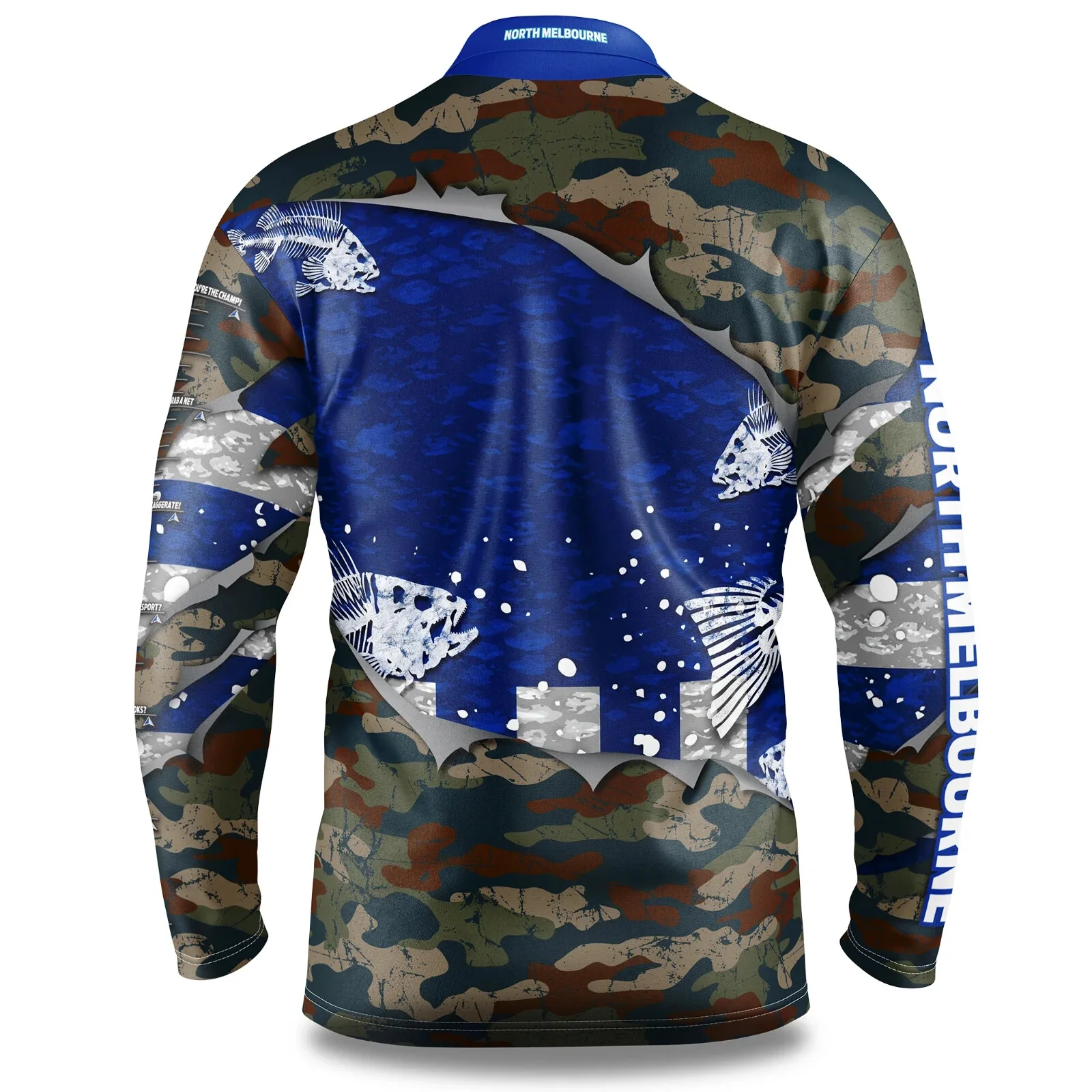 AFL 2021 Long Sleeve Skeletor Fishing Polo - North Melbourne Kangaroos - Adult - Image 2