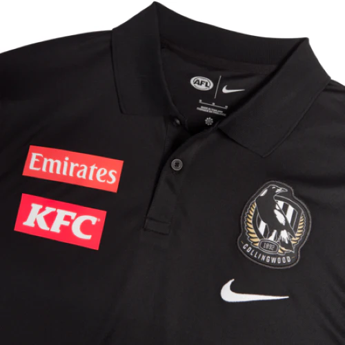 AFL 2025 Dri Fit Polo - Collingwood Magpies - Adult - Mens - Image 3