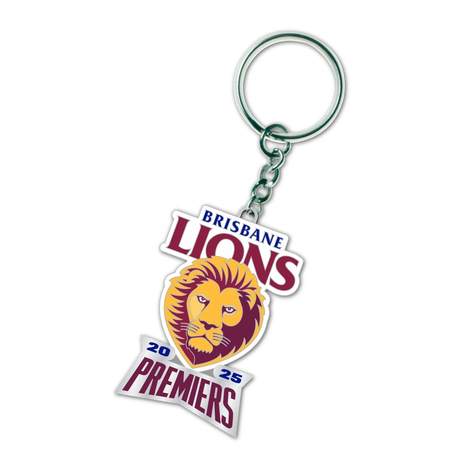 AFL 2025 PREMIERS LOGO KEY RING - BRISBANE LIONS - PRE-ORDER DUE NOVEMBER 2025