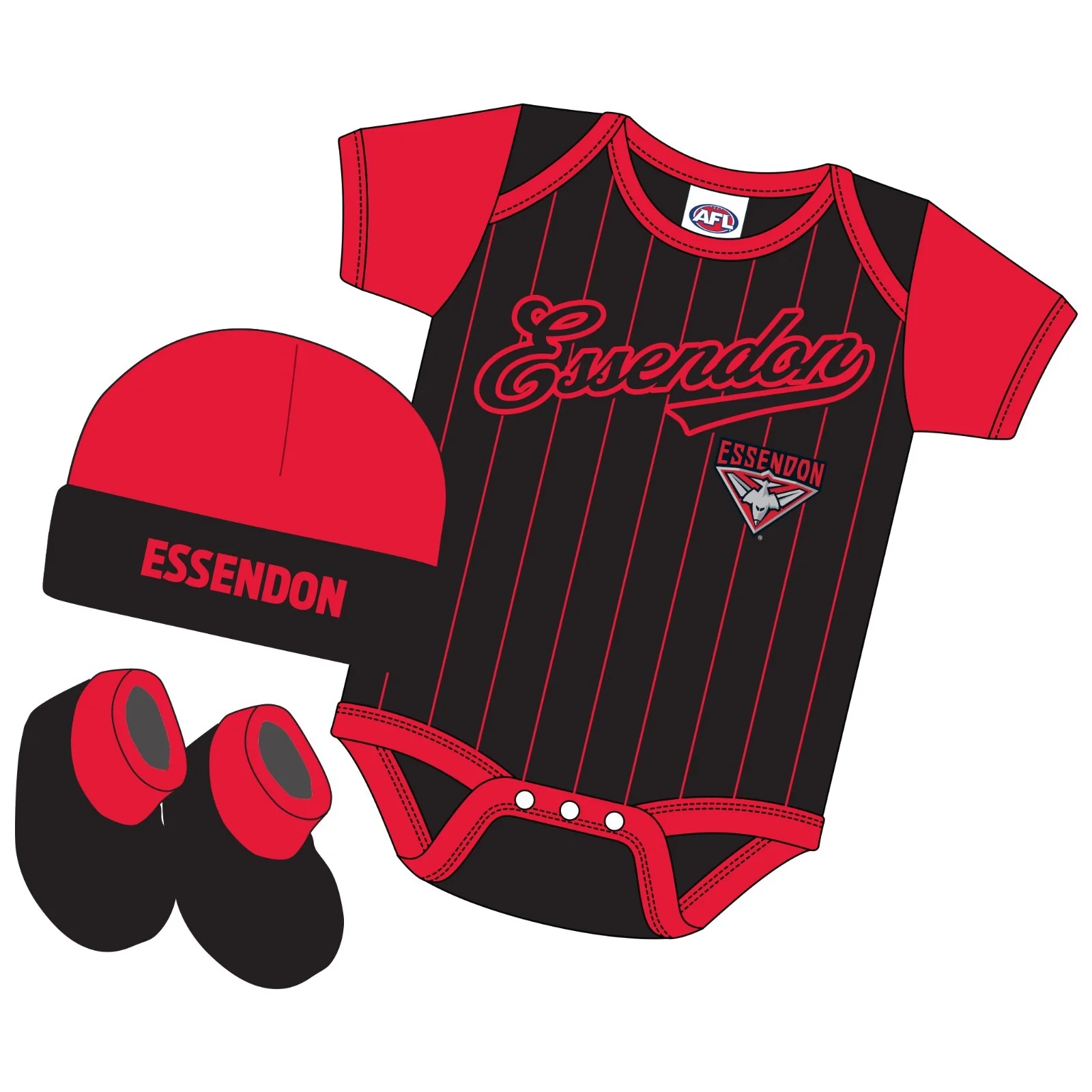 AFL 3 Piece 'Lullaby' Set - Essendon Bombers - Infant - Baby