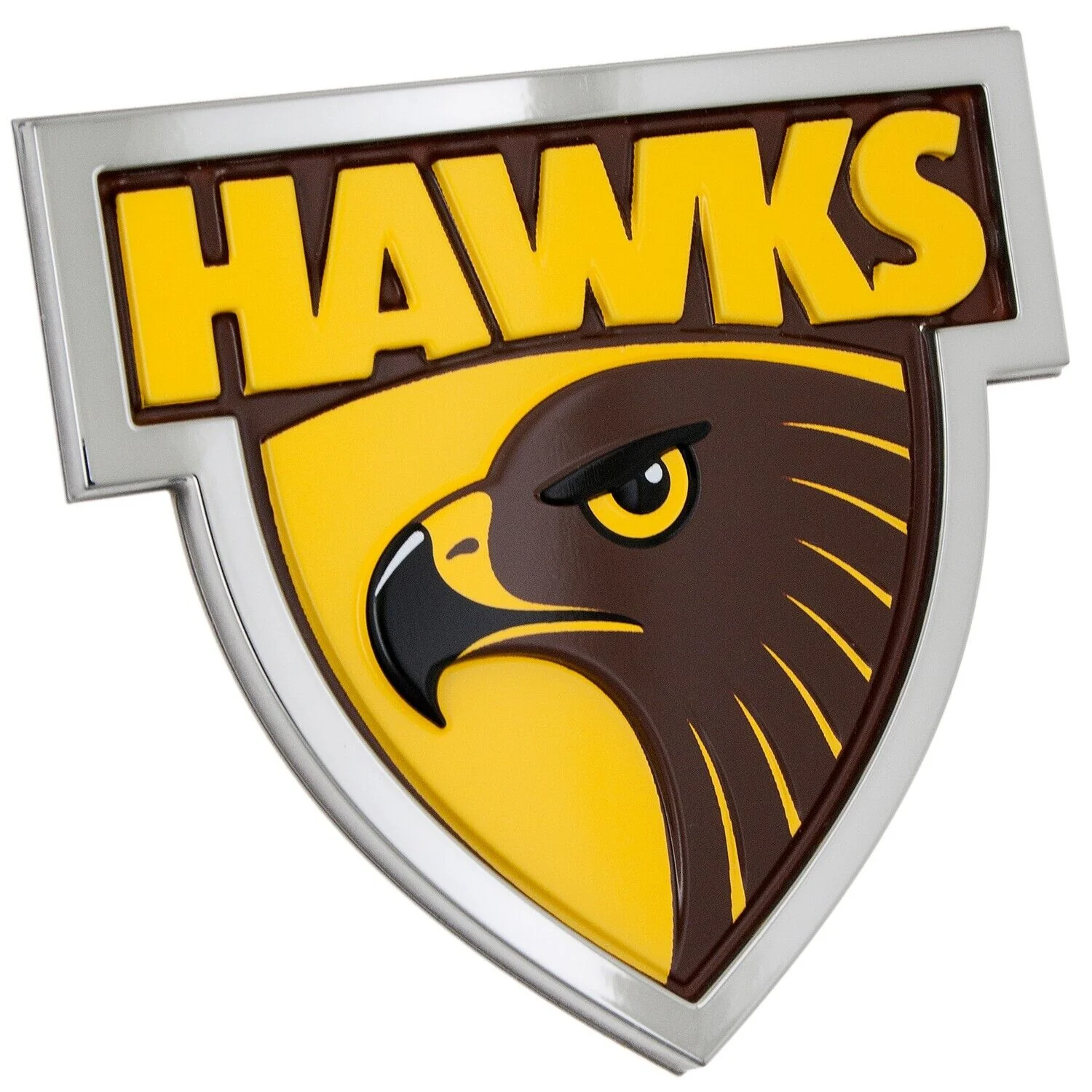 AFL 3D Chrome Emblem - Hawthorn Hawks - Supporter Car Badge - Image 2