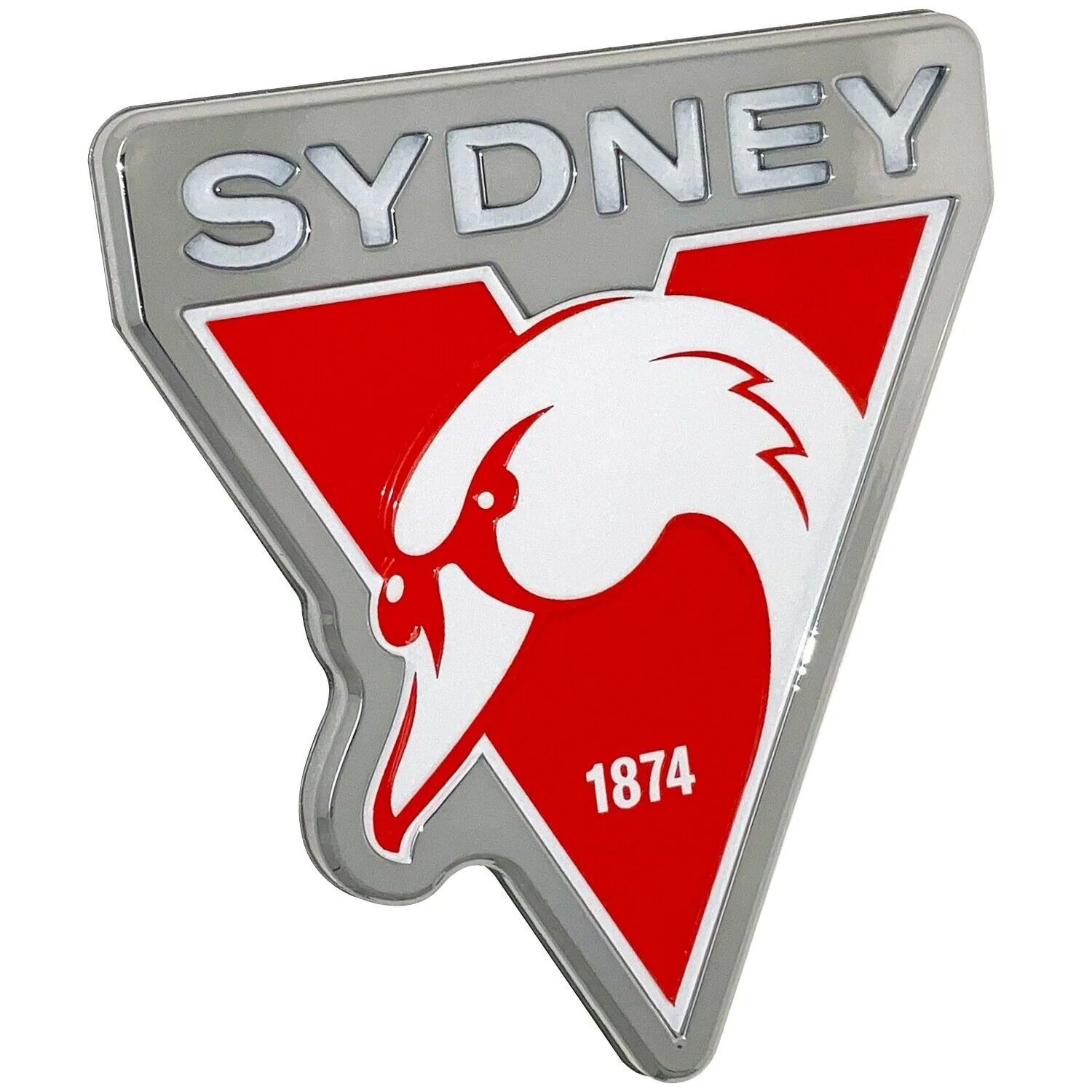 AFL 3D Chrome Emblem - Sydney Swans - Supporter Car Badge - Image 2