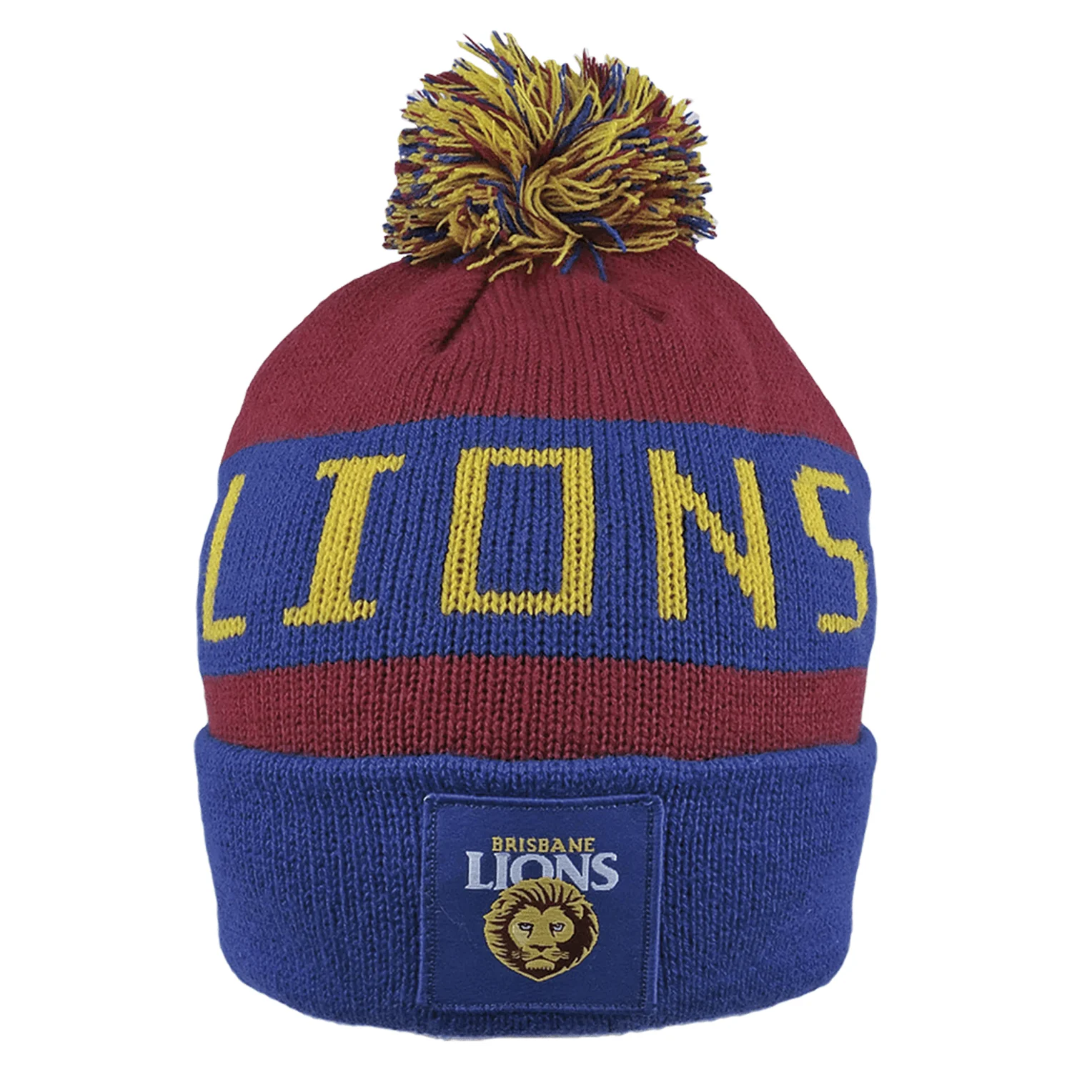 AFL Bar Beanie - Brisbane Lions - Winter Hat - Adult - OSFM - Image 2
