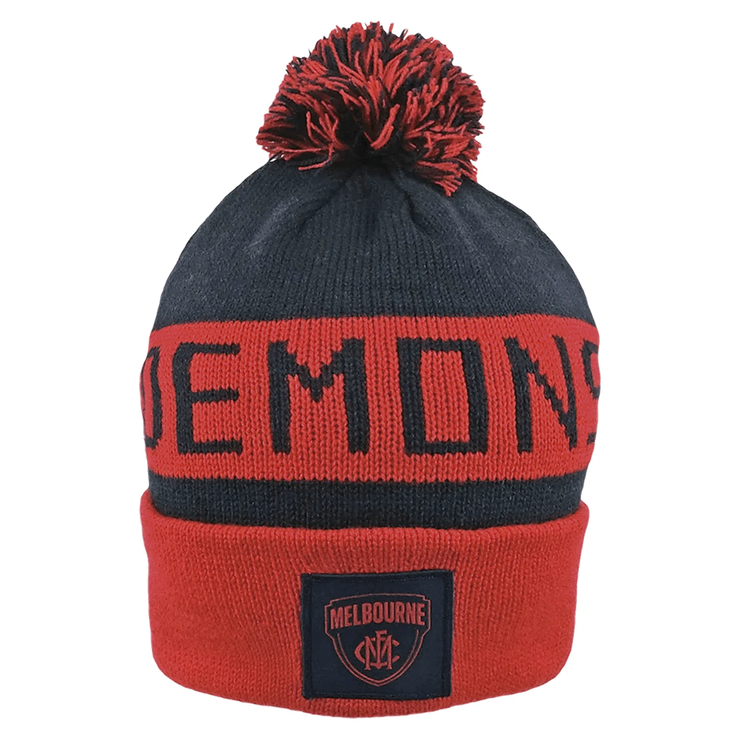 AFL Bar Beanie - Melbourne Demons - Winter Hat - Adult - OSFM - Image 2