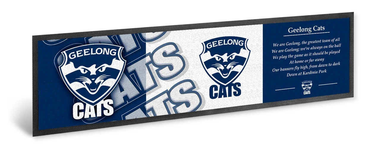AFL Bar Runner - Geelong Cats - Bar Mat - 25cm x 90cm - Image 2