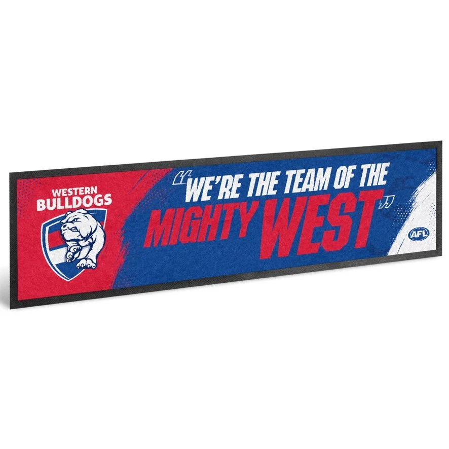 AFL Bar Runner - Western Bulldogs - Bar Mat- 25cm x 90cm
