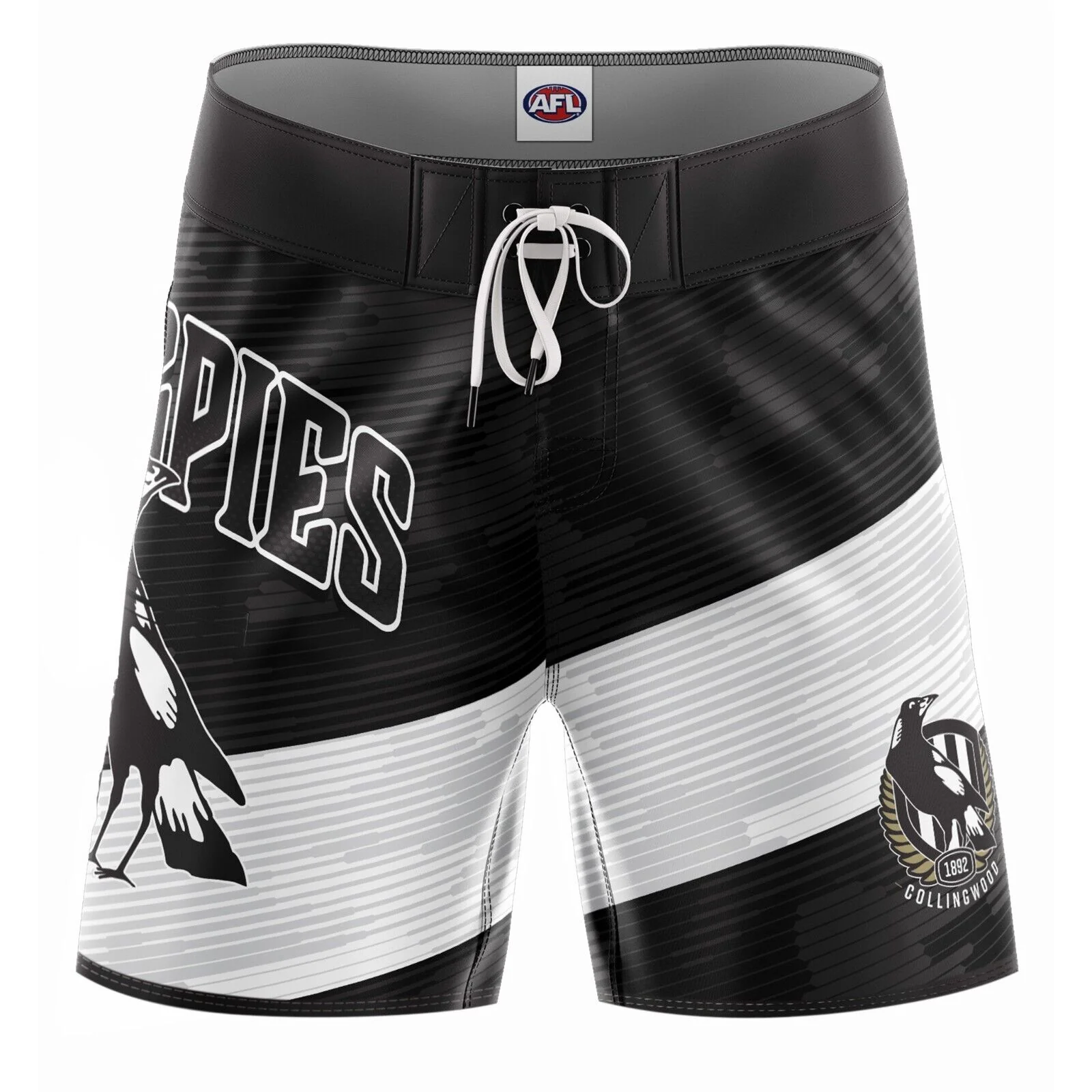 AFL Barrel Board Shorts - Collingwood Magpies - Swim - Adult