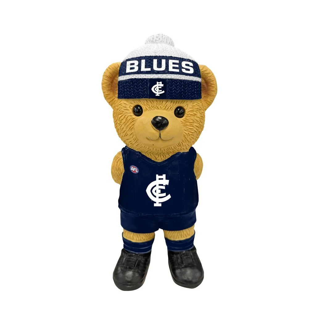 AFL Bear Statue - Carlton Blues - Polyresin - 22cm