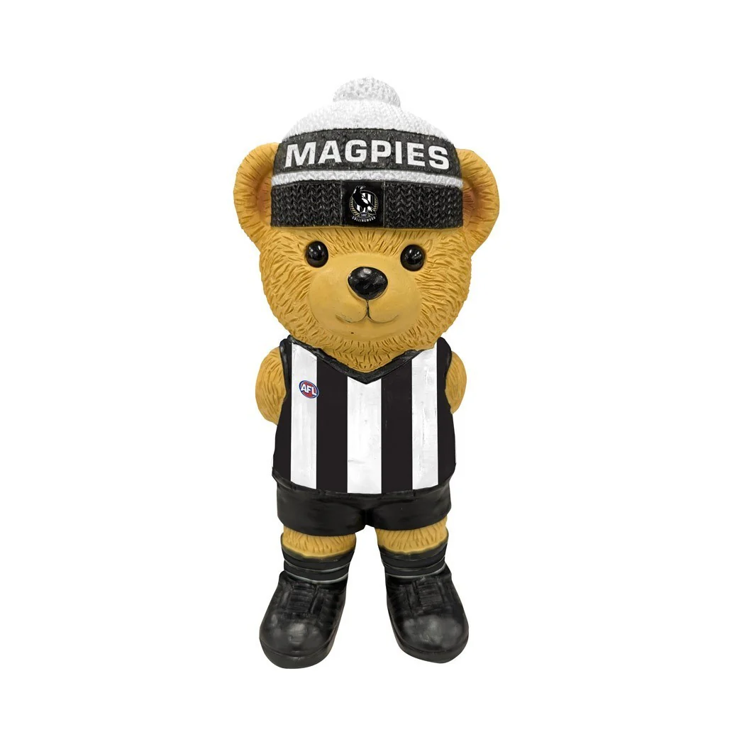 AFL Bear Statue - Collingwood Magpies - Polyresin - 22cm - Image 2