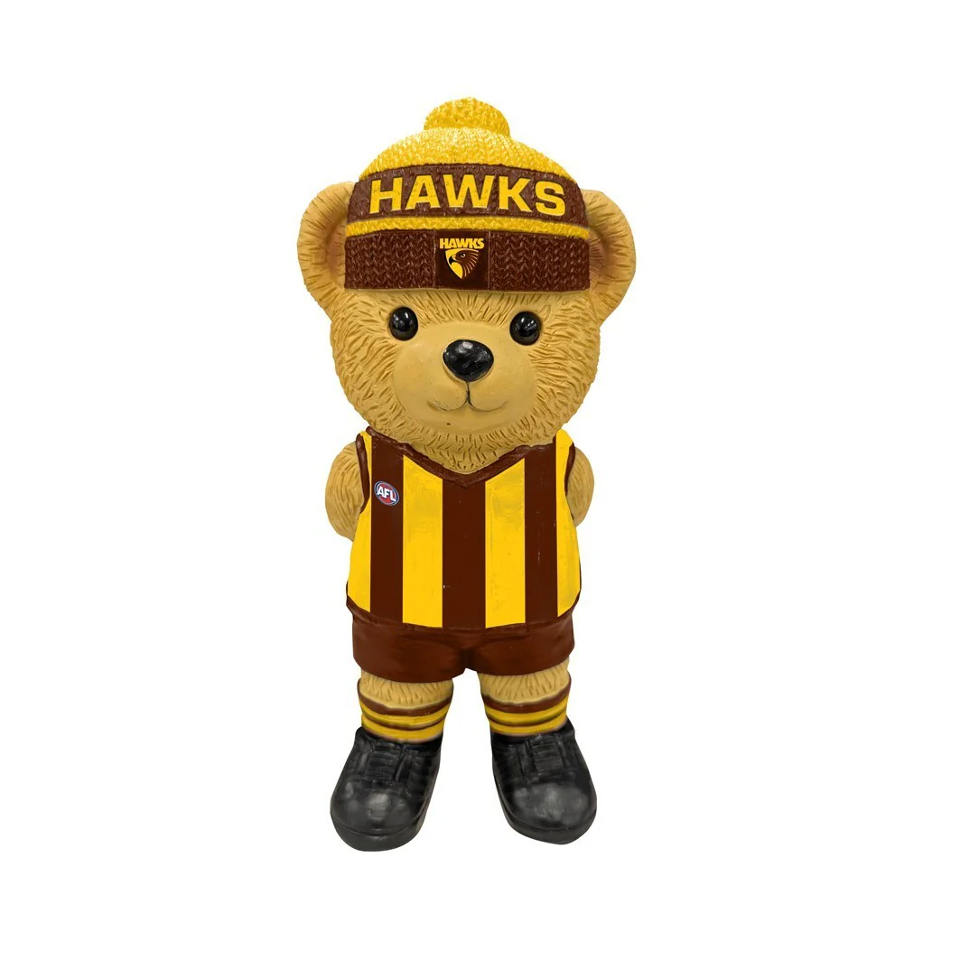 AFL Bear Statue - Hawthorn Hawks - Polyresin - 22cm - Image 2