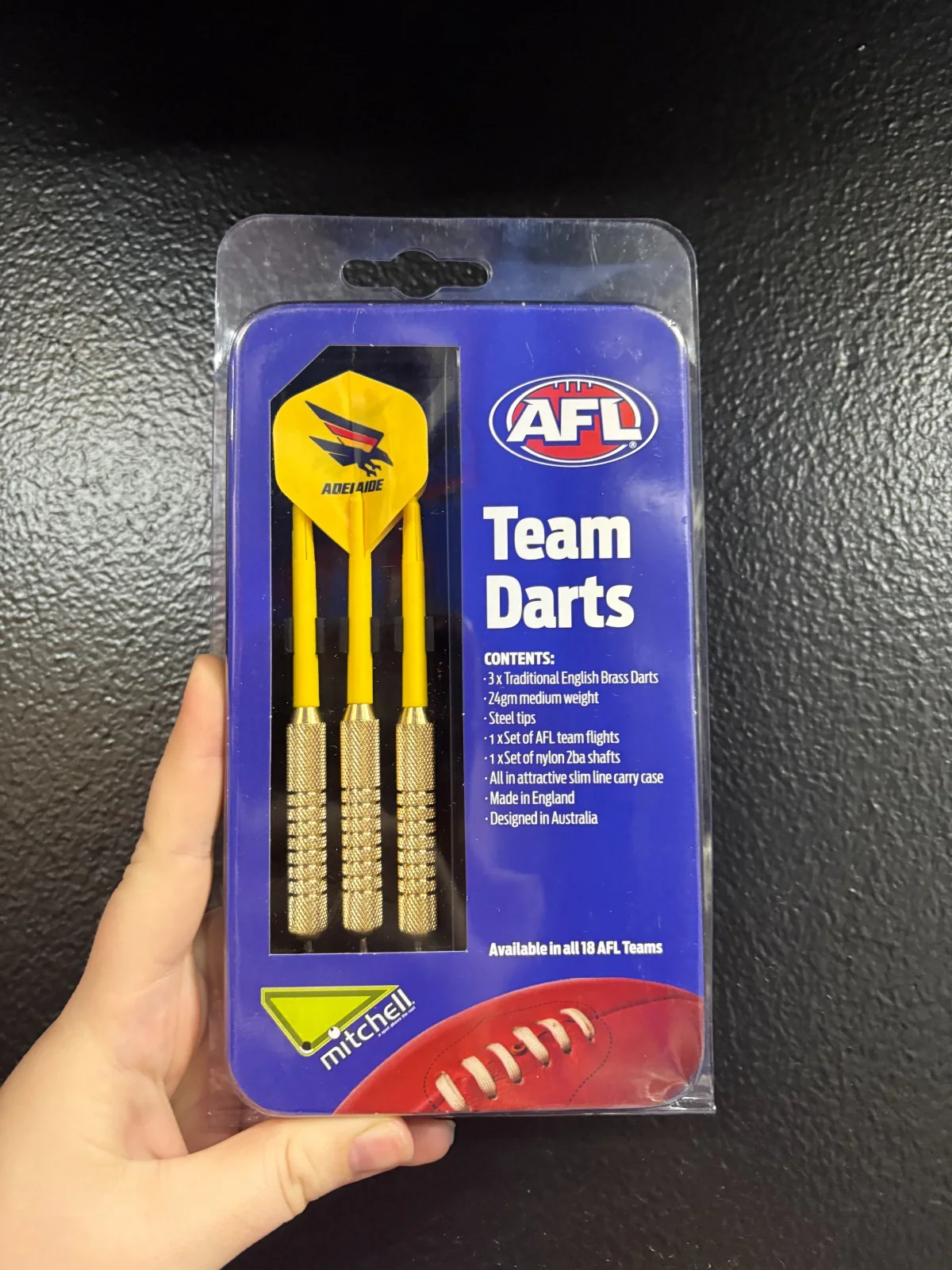 AFL Brass Dart Set - Adelaide Crows - Set of 3 - 24 Grams - Darts - Image 2