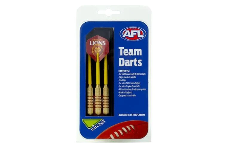 AFL Brass Dart Set - Brisbane Lions - Set of 3 - 24 Grams - Darts - Image 2