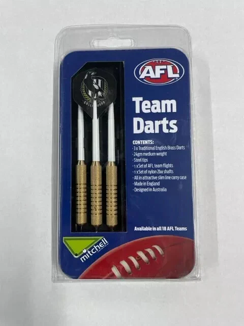 AFL Brass Dart Set - Collingwood Magpies - Set of 3 - 24 Grams - Darts - Image 2