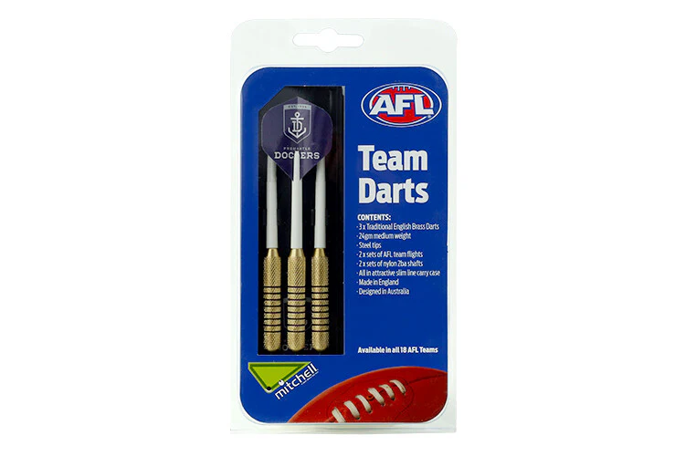 AFL Brass Dart Set - Fremantle Dockers - Set of 3 - 24 Grams - Darts - Image 2