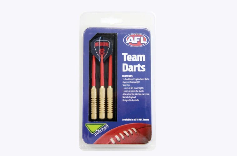 AFL Brass Dart Set - Melbourne Demons - Set of 3 - 24 Grams - Darts - Image 2
