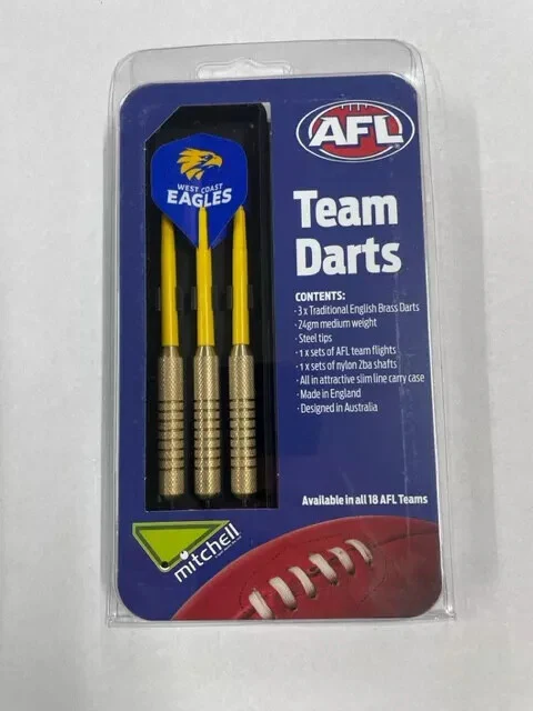 AFL Brass Dart Set - West Coast Eagles - Set of 3 - 24 Grams - Darts
