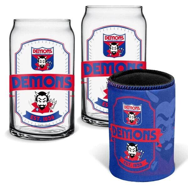 AFL Can Glass Set - Melbourne Demons - Set of 2 Glass & Cooler - Image 2
