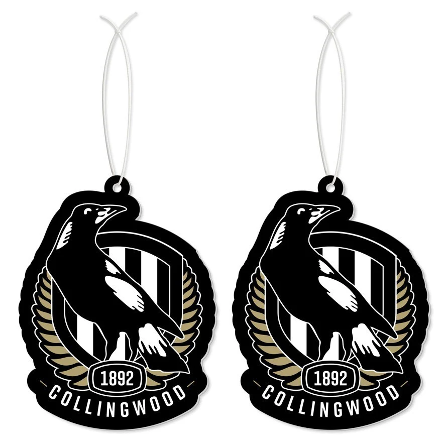AFL Car Air Freshener 2 Pack - Collingwood Magpies - Scented - Set of Two - Image 2