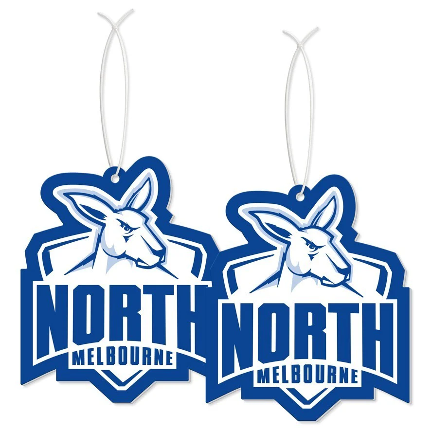 AFL Car Air Freshener 2 Pack - North Melbourne Kangaroos - Scented - Set of Two