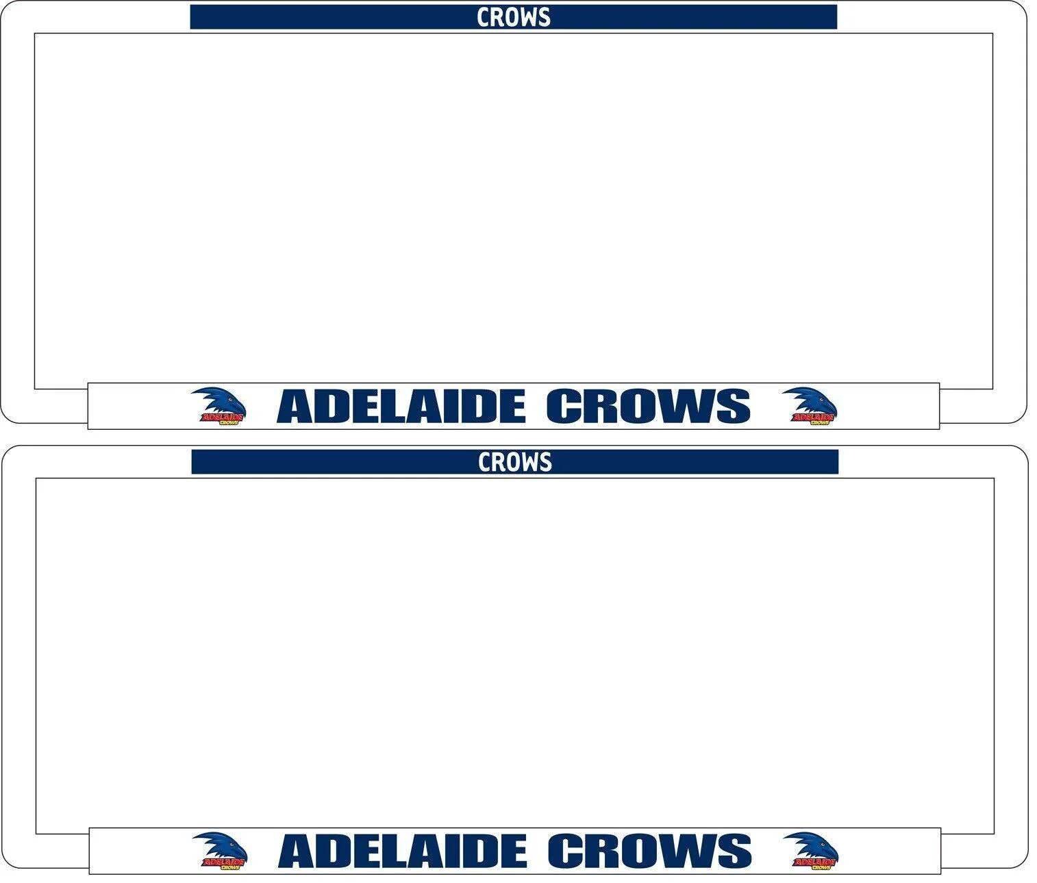 AFL Car Number Plate Frame Set Of Two - Adelaide Crows - Front/Back