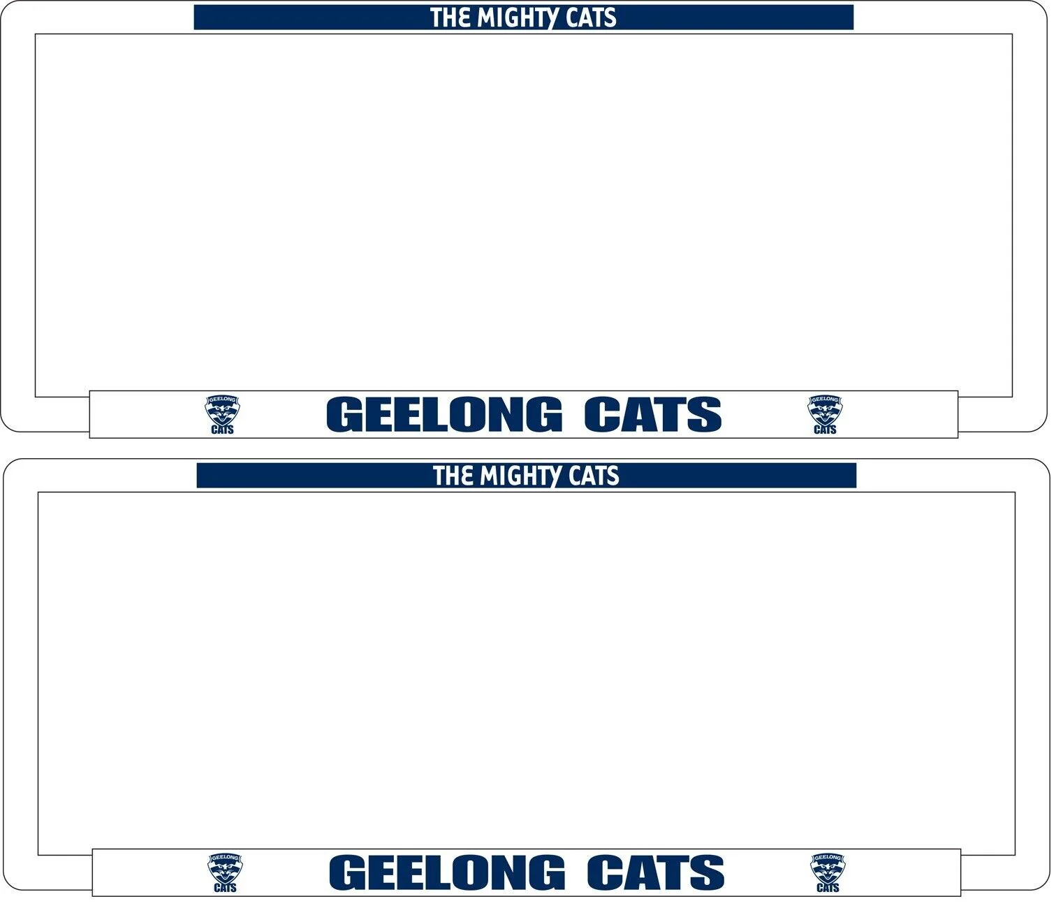 AFL Car Number Plate Frame Set Of Two - Geelong Cats - Front/Back