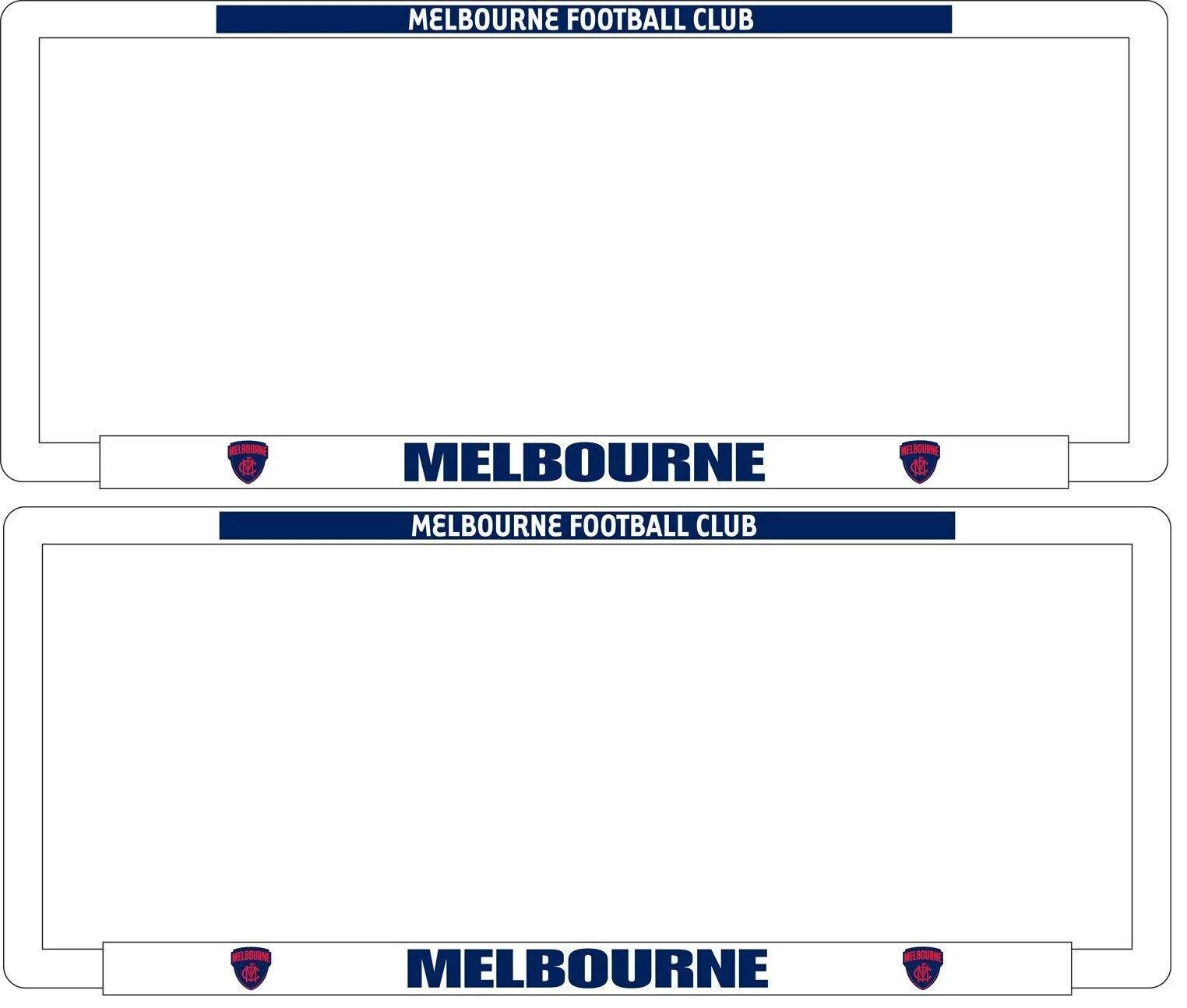 AFL Car Number Plate Frame Set Of Two - Melbourne Demons - Front/Back