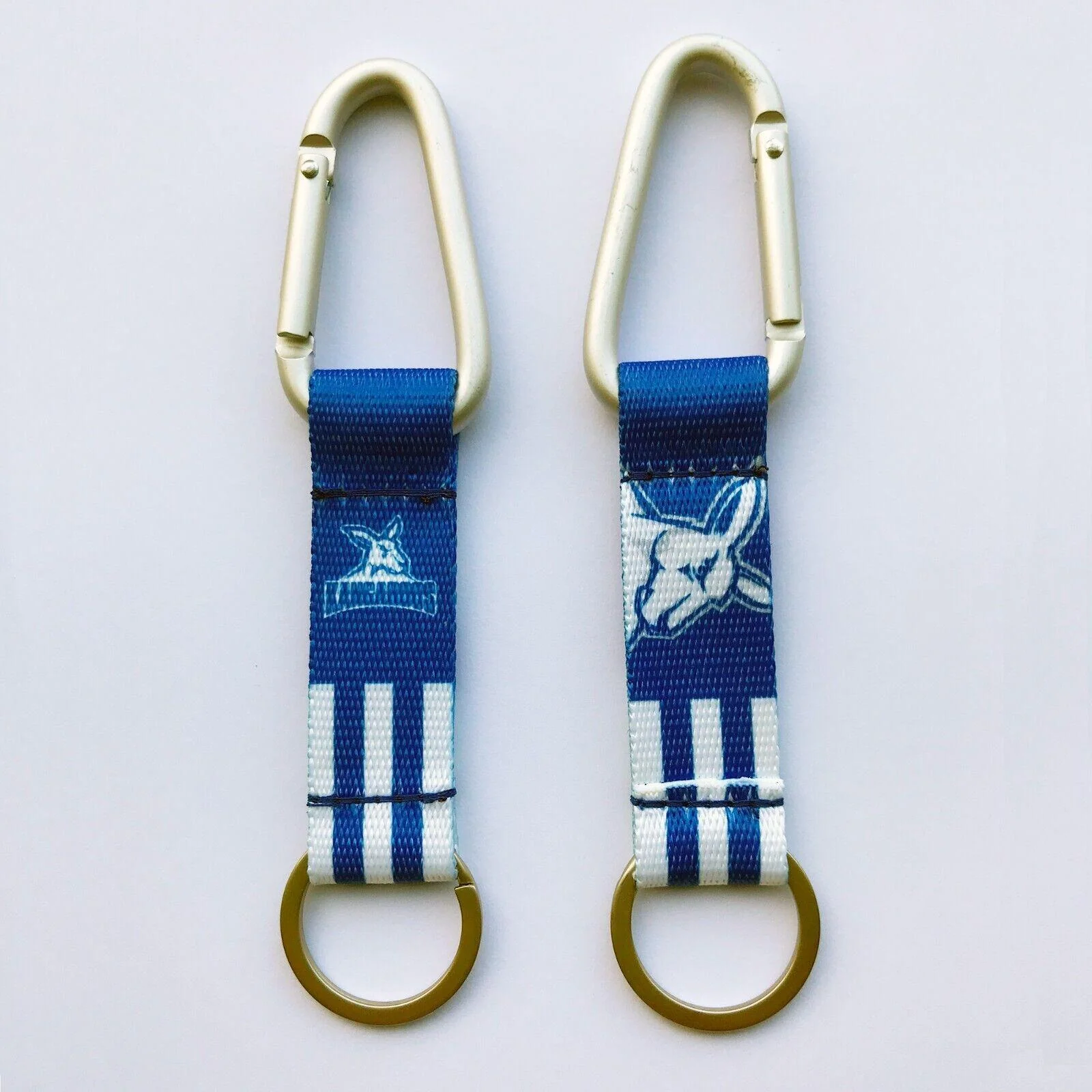 AFL Carabiner Key Ring - North Melbourne Kangaroos - Keyring - Clip and Ring - Image 2