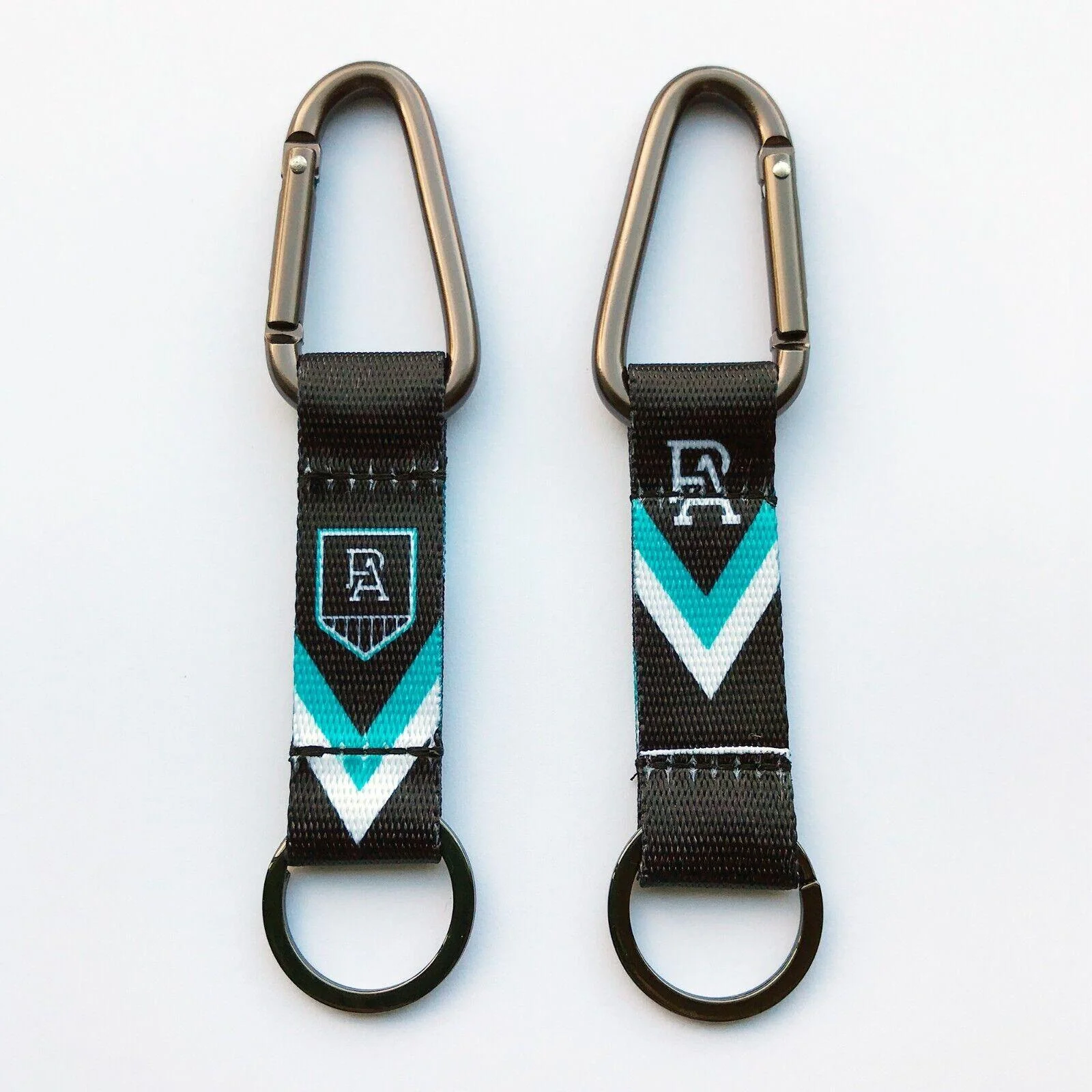 AFL Carabiner Key Ring - Port Adelaide Power - Keyring - Clip and Ring - Image 2