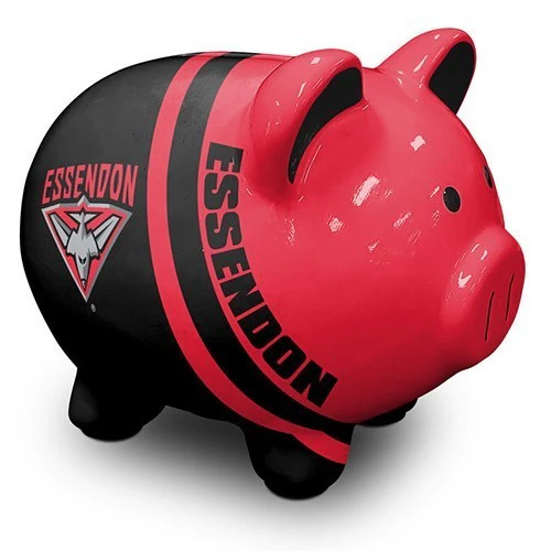 AFL Ceramic Piggy Bank - Essendon Bombers - Money Box Coin Slot - 14x12x11cm - Image 2
