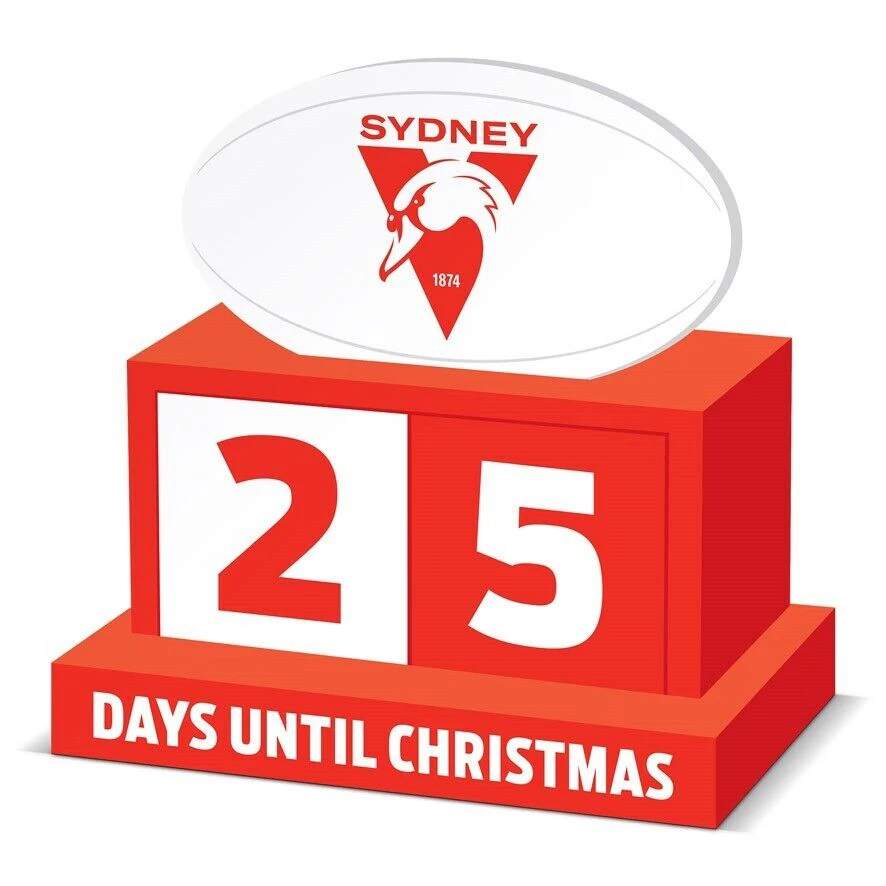 AFL Christmas Countdown Blocks - Sydney Swans - Wooden - XMAS - Image 2