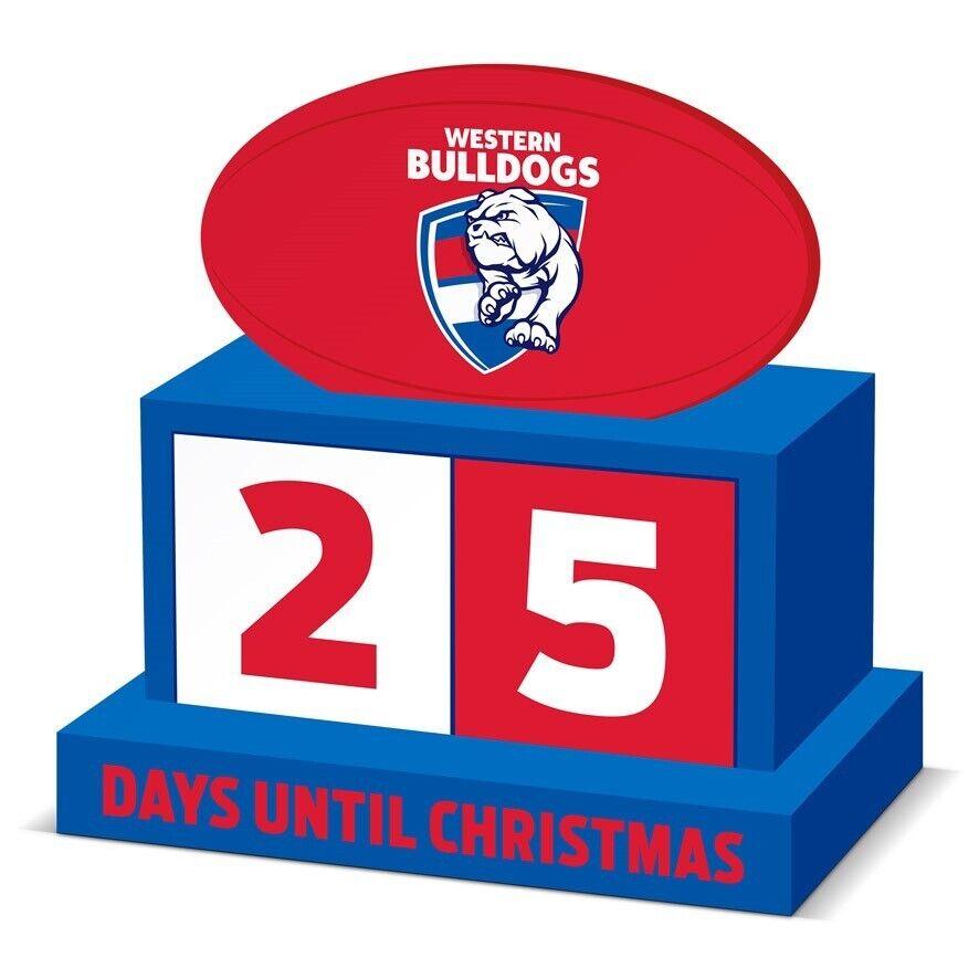 AFL Christmas Countdown Blocks - Western Bulldogs - Wooden - XMAS - Image 2