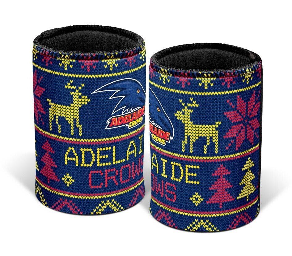 AFL Christmas Stubby Cooler - Adelaide Crows - Rubber Base - XMAS - Image 2