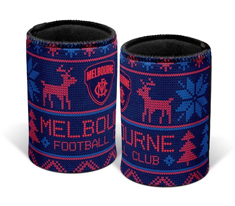 AFL Christmas Stubby Cooler - Melbourne Demons - Rubber Base - XMAS - Image 2
