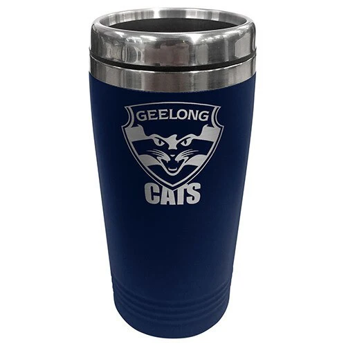 AFL Coffee Travel Mug - Geelong Cats - Thermal Drink Cup With Lid - Image 2