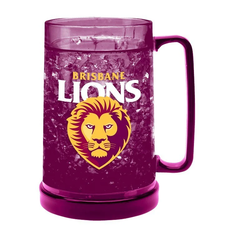 AFL Colour Freeze Mug - Brisbane Lions - 500ML - Gel Freeze Drink Cup - Image 2