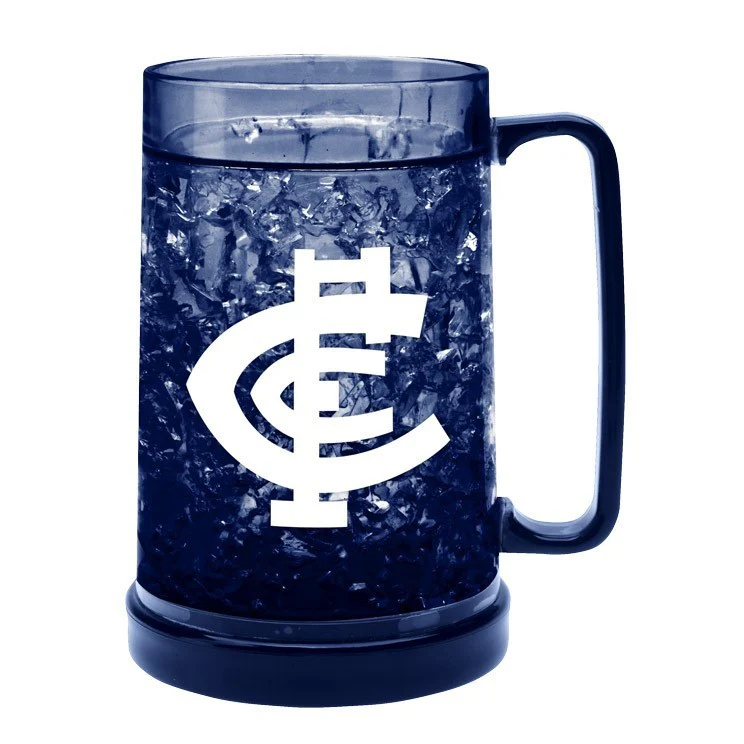 AFL Colour Freeze Mug - Carlton Blues - 500ML - Gel Freeze Drink Cup - Image 2