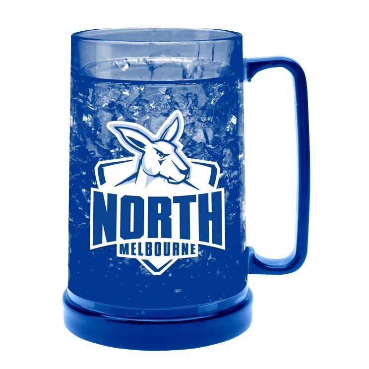 AFL Colour Freeze Mug - North Melbourne Kangaroos - 500ML - Gel Freeze Drink Cup - Image 2