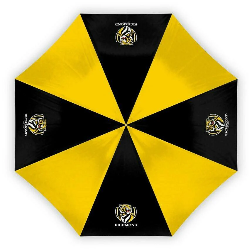 AFL Compact Umbrella - Richmond Tigers - Rain - Glovebox - 60cm Length W17cm - Image 2