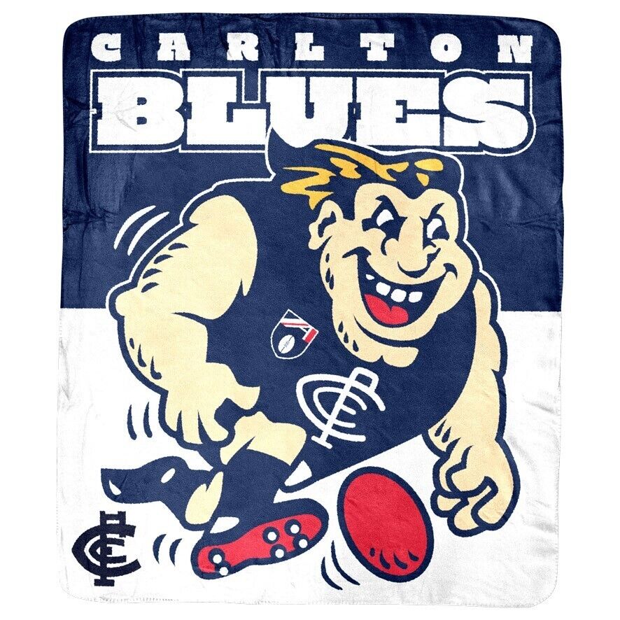 AFL Coral Mascot Blanket - Carlton Blues - 150x130cm - Throw Rug - Image 2