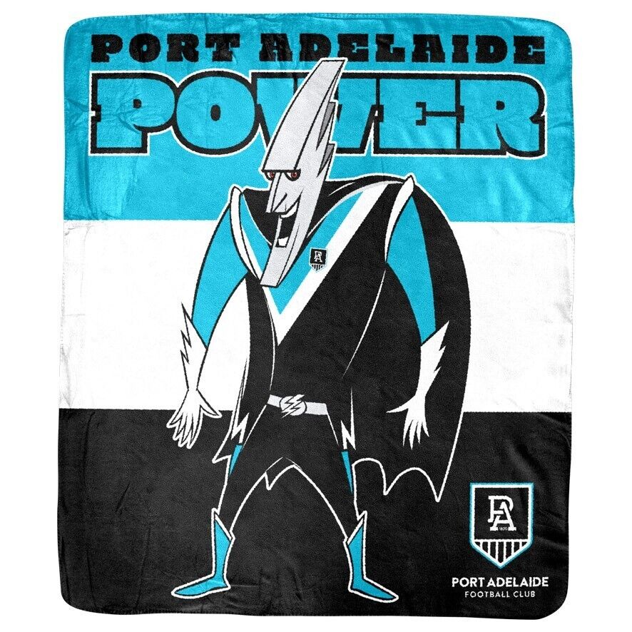 AFL Coral Mascot Blanket - Port Adelaide Power - 150x130cm - Throw Rug - Image 2