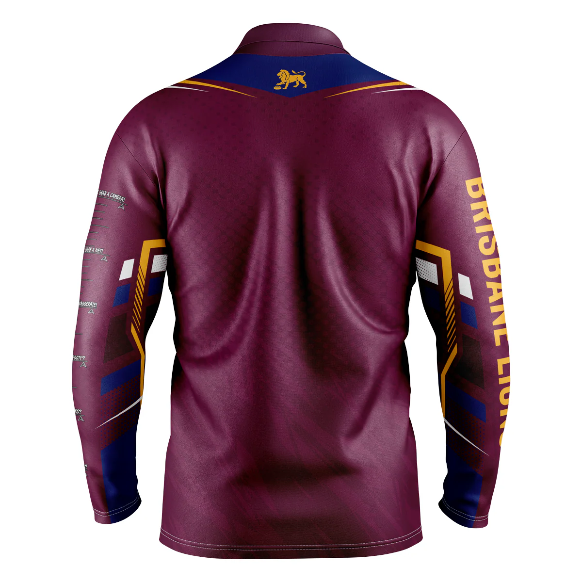AFL 'Cyber' Fishing Shirt - Brisbane Lions - Adult - Kids Youth - Polo - Image 2