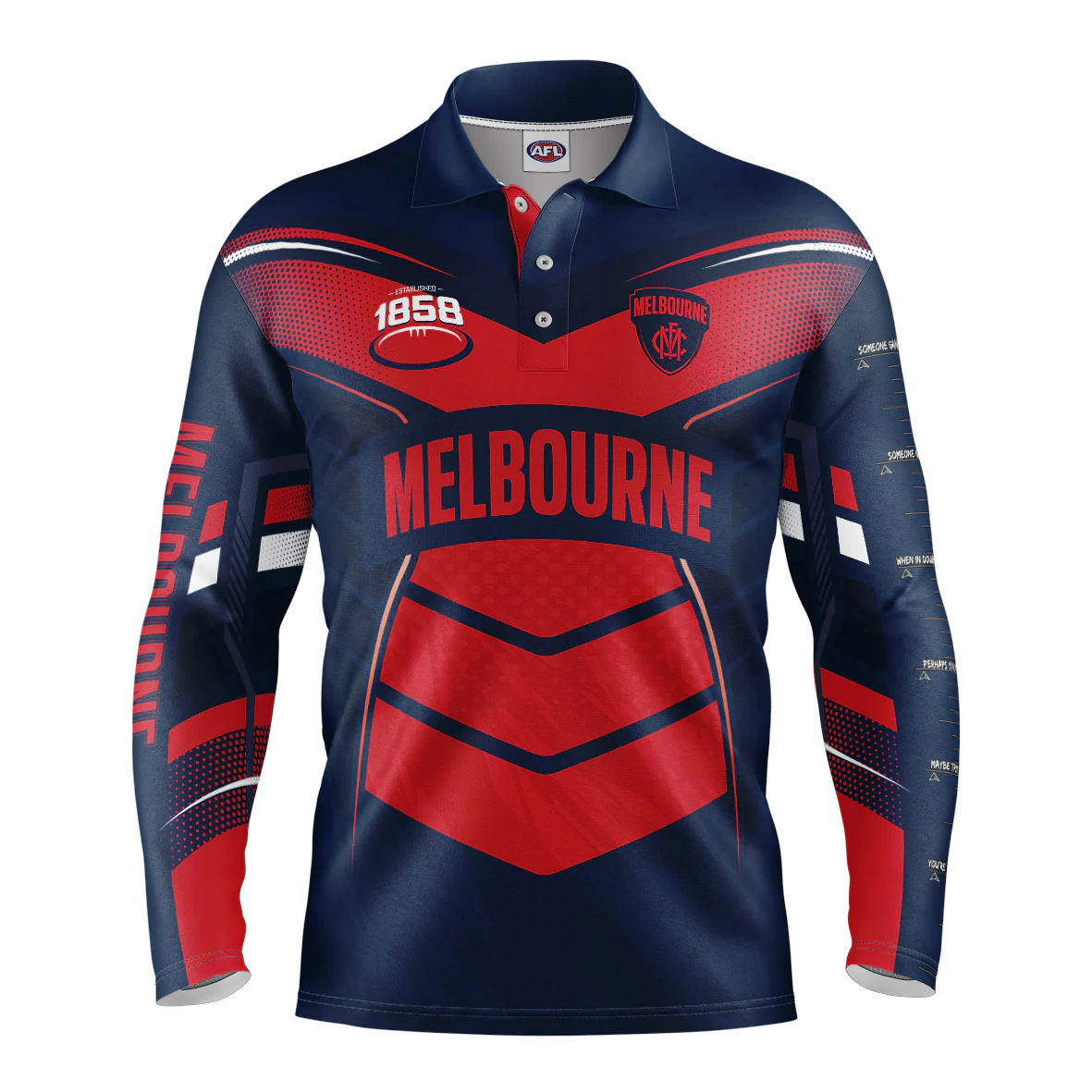 AFL 'Cyber' Fishing Shirt - Melbourne Demons - Adult - Mens - Polo