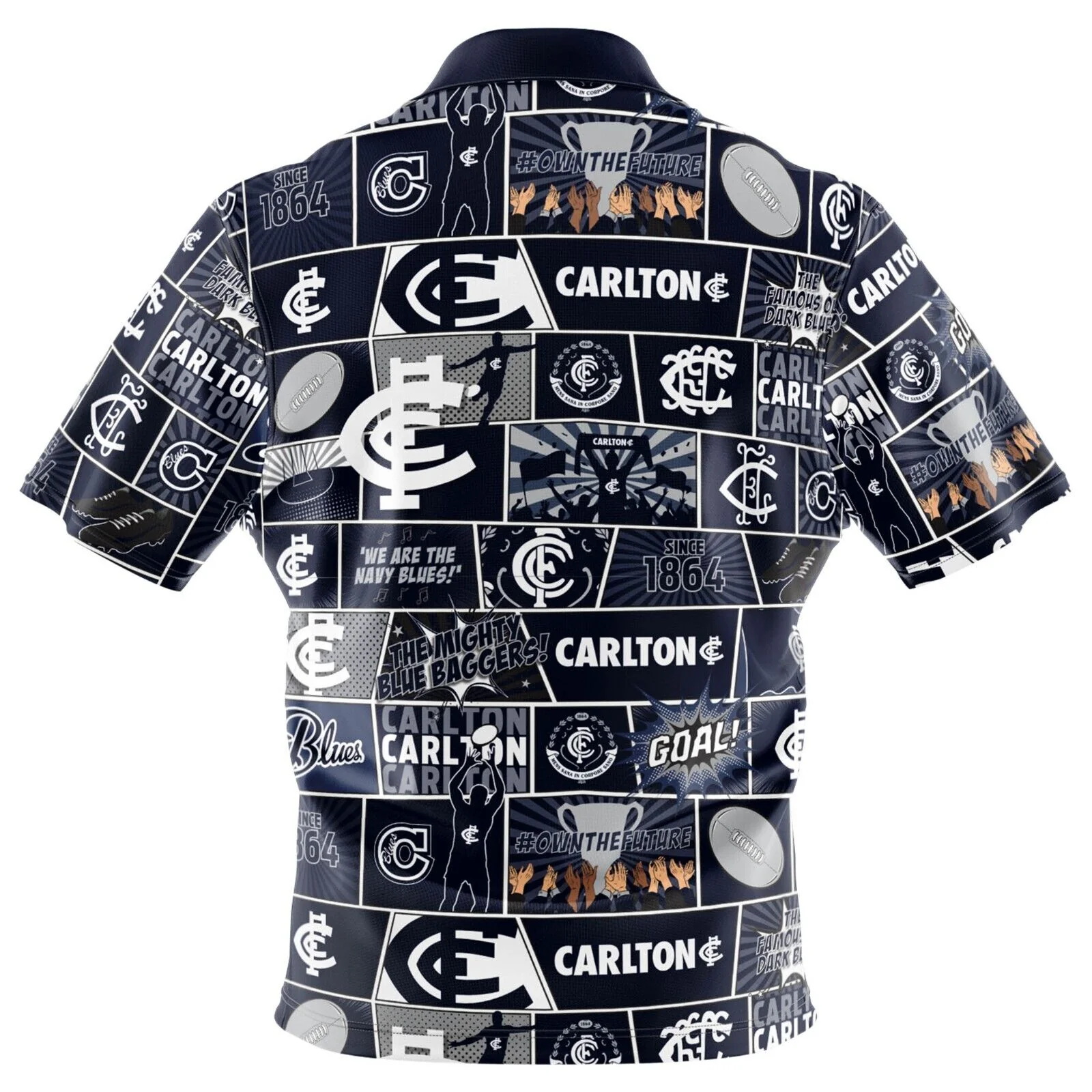 AFL Fanatics Button Up Polo Shirt - Carlton Blues - Aussie Rules - Image 2