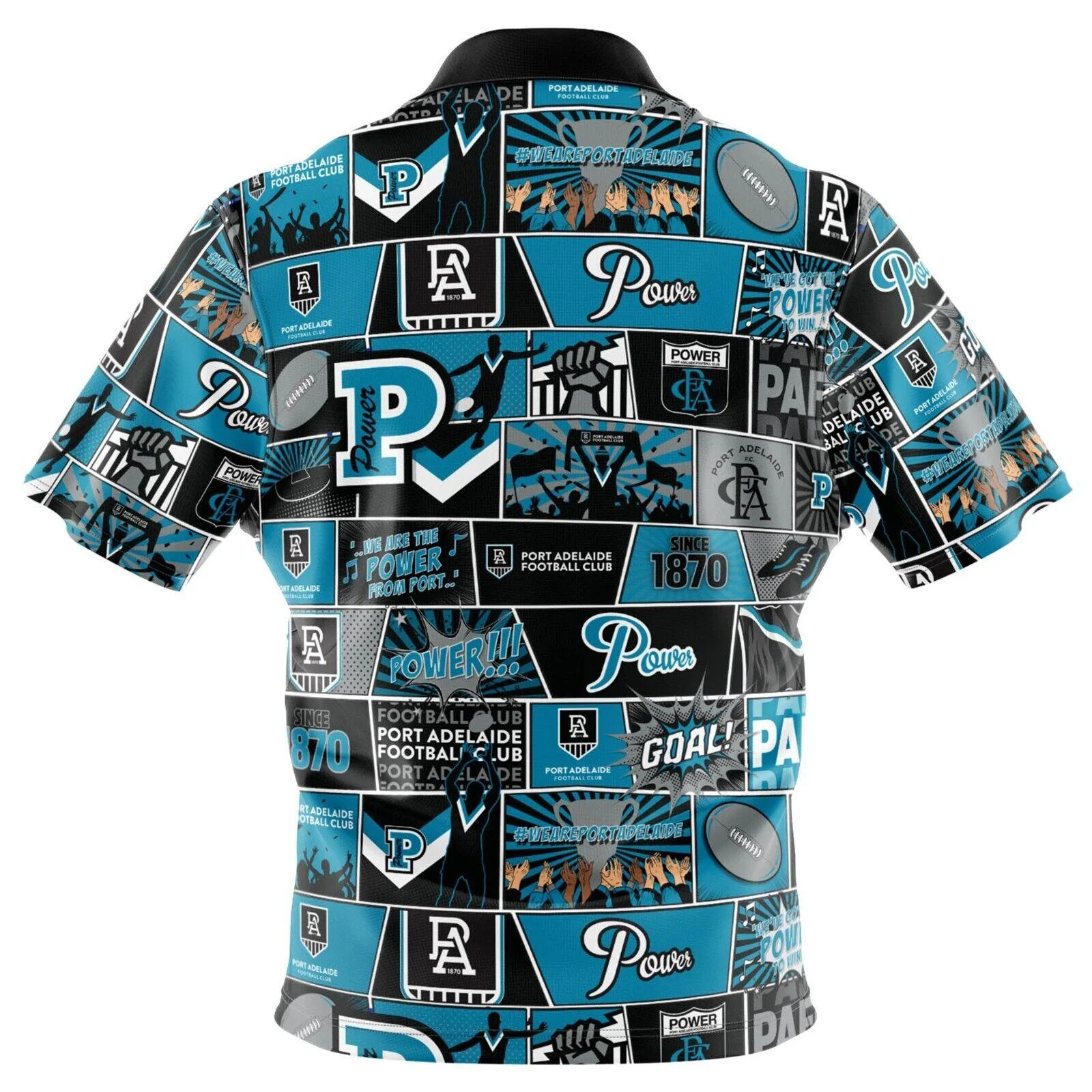 AFL Fanatics Button Up Polo Shirt - Port Adelaide Power - Aussie Rules - Image 2