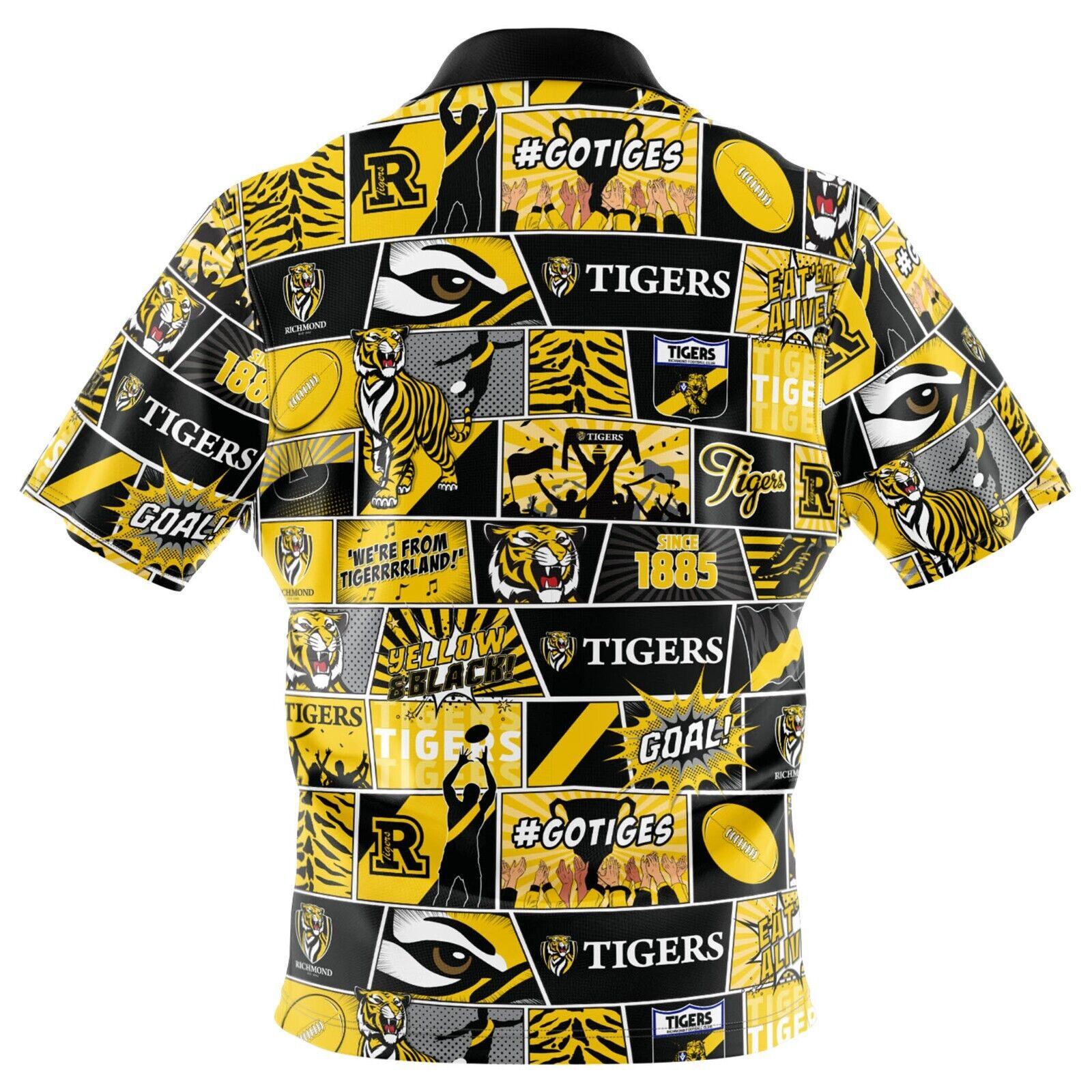 AFL Fanatics Button Up Polo Shirt - Richmond Tigers - Aussie Rules - Image 2