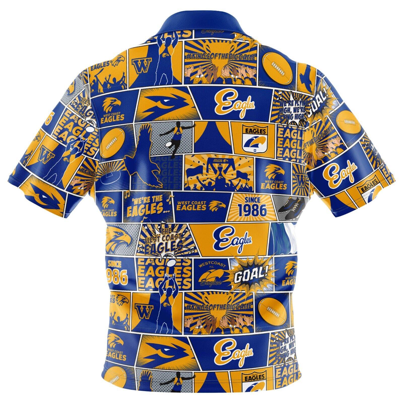 AFL Fanatics Button Up Polo Shirt - West Coast Eagles - Aussie Rules - Image 2