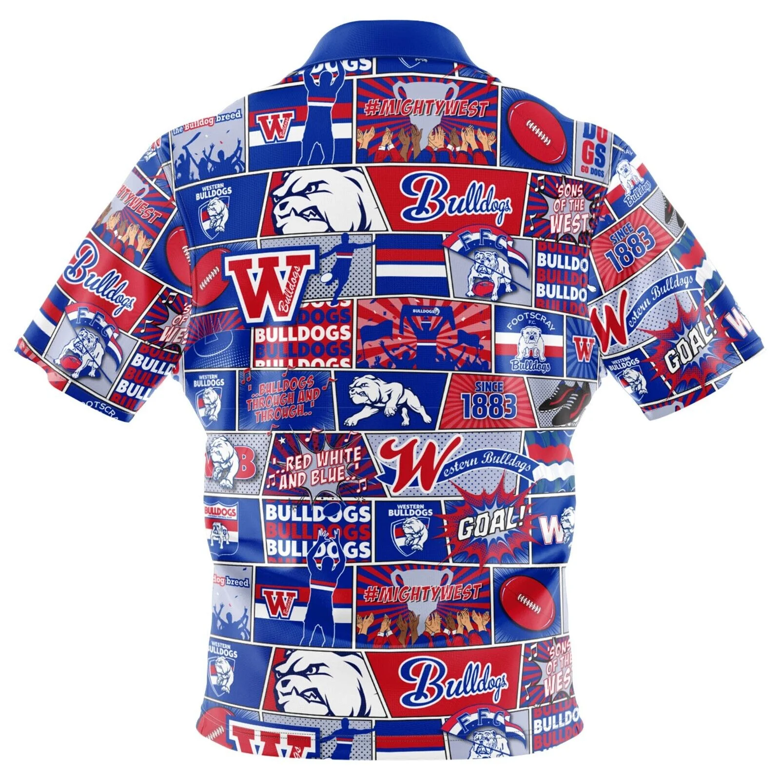 AFL Fanatics Button Up Polo Shirt - Western Bulldogs - Aussie Rules - Image 2