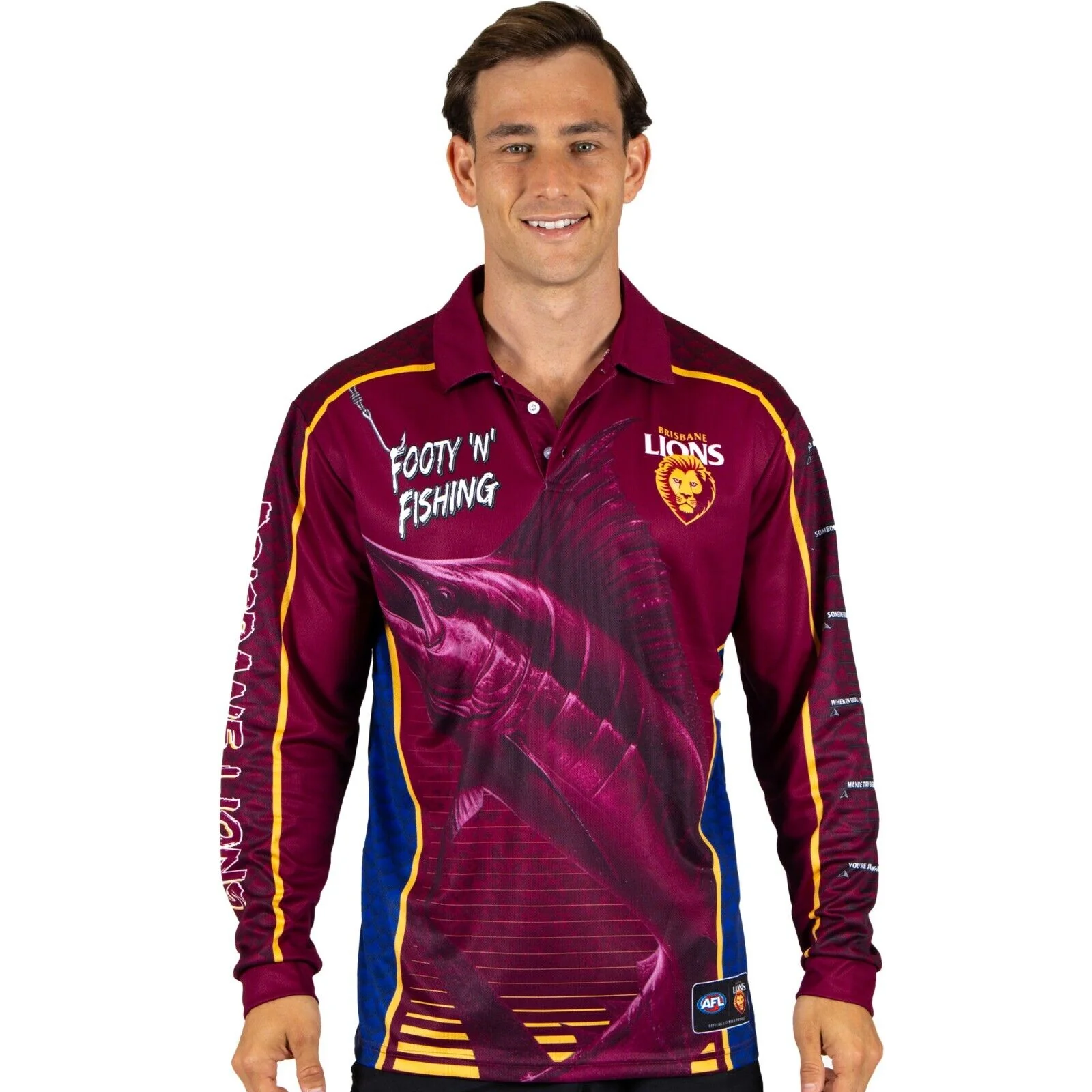 AFL Footy 'n' Fishing Shirt - Brisbane Lions - Youth - Polo