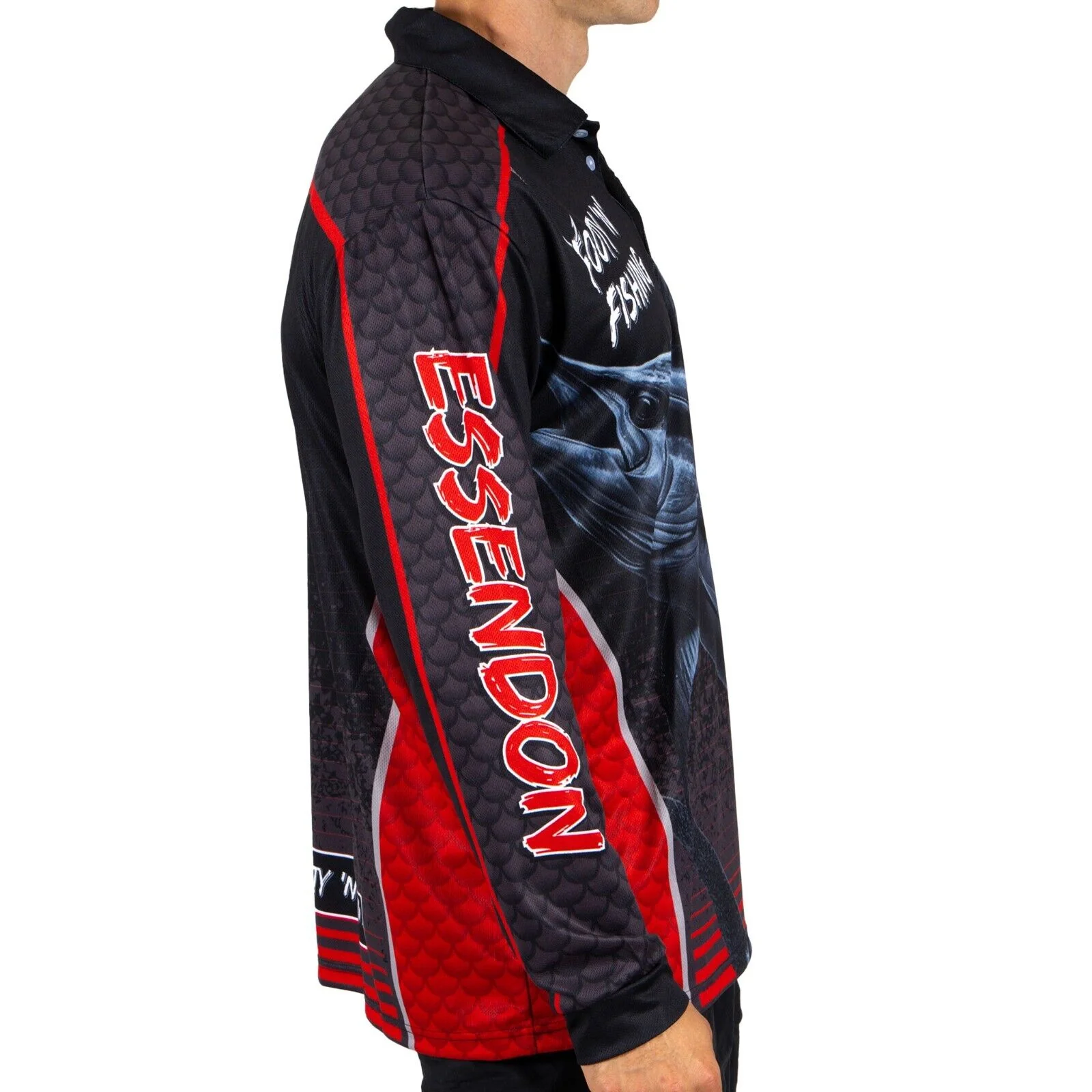 AFL Footy 'n' Fishing Shirt - Essendon Bombers - Adult - Mens - Polo - Image 2